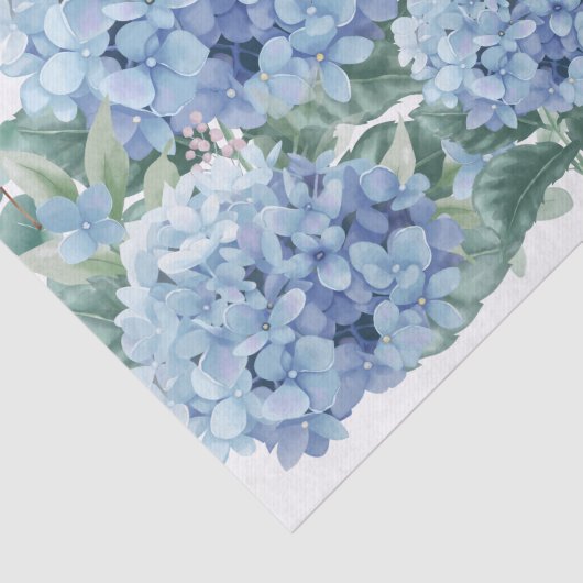 Papier Mousseline Fleurs d'hydrangée bleue (Détail)