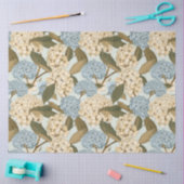 Papier Mousseline Fleurs d'Hydrangée Bleue et Blanche, et Feuilles v (Artisanat)