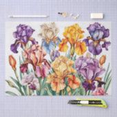 Papier Mousseline Fleurs d'Iris (Artisanat)