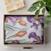 Papier Mousseline Fleurs d'Iris (Cadeau)