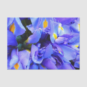 Papier Mousseline Fleurs d'Iris bleus