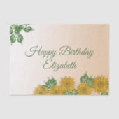 Papier Mousseline Fleurs d'or personnalisées Coins d'art Anniversair (Recto)