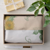 Papier Mousseline Fleurs d'or personnalisées Coins d'art Anniversair (Cadeau)