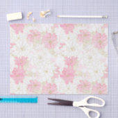 Papier Mousseline Fleurs d'or rose botanique (Artisanat)