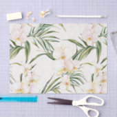 Papier Mousseline Fleurs d'orchidées blanches tropicales Shower de m (Artisanat)