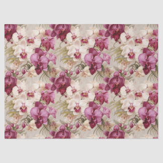 Papier Mousseline Fleurs d'orchidées exotiques colorées