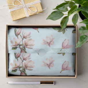 Papier Mousseline Fleurs élégantes de magnolia du Sud