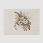 Papier Mousseline Fleurs Élégantes Feuillage et plumes (Recto)