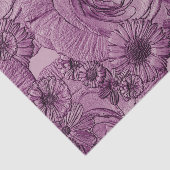 Papier Mousseline Fleurs Embossées - Lt Enveloppement De Tissu Viole (Détail)