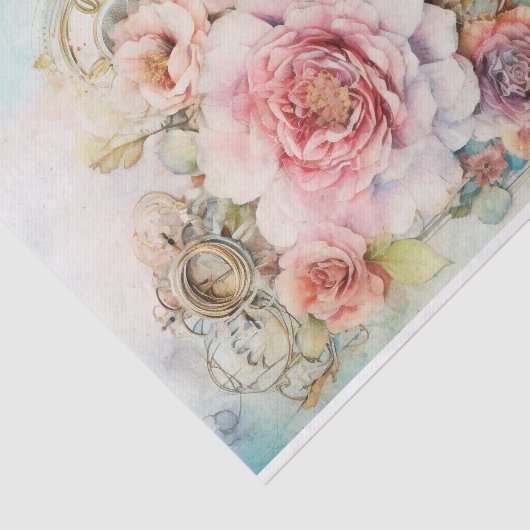 Papier Mousseline Fleurs en cascade Médias mixtes (Détail)