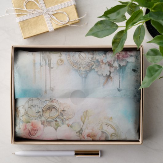 Papier Mousseline Fleurs en cascade Médias mixtes (Cadeau)