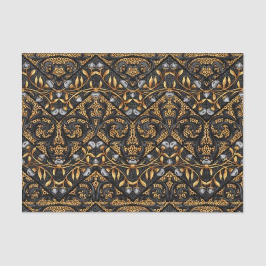 Papier Mousseline Fleurs en filigrane florales de zigzag de Chevron (Recto)