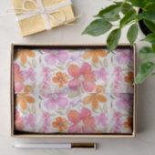 Papier Mousseline Fleurs en rose orange violet (Cadeau)