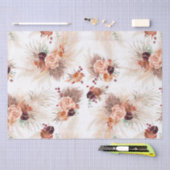 Papier Mousseline Fleurs en terre cuite Pampas Grass Tropical Bohème (Artisanat)