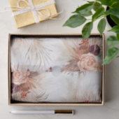 Papier Mousseline Fleurs en terre cuite Pampas Grass Tropical Bohème (Cadeau)