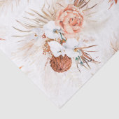 Papier Mousseline Fleurs en terre cuite Pampas Grass Tropical Bohème (Détail)