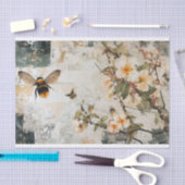 Papier Mousseline Fleurs et abeilles (Artisanat)