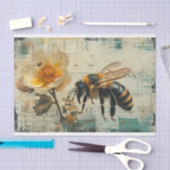 Papier Mousseline Fleurs et abeilles (Artisanat)