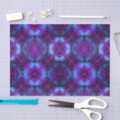 Papier Mousseline Fleurs et cercles Tie Tee Papier Tissu Bleu pourpr (Artisanat)