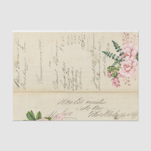 Papier Mousseline Fleurs et Ephemera Design Series #3 (Recto)