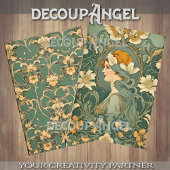Papier Mousseline Fleurs et femmes dans l'Art Nouveau -Découpage-