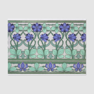 Papier Mousseline Fleurs et feuillage de style Art nouveau
