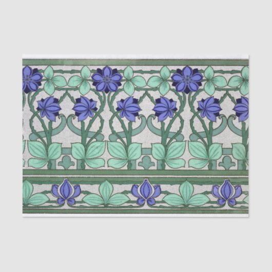 Papier Mousseline Fleurs et feuillage de style Art nouveau (Recto)