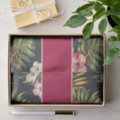 Papier Mousseline Fleurs et feuille tropicaux élégants de ketmie (Cadeau)