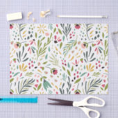 Papier Mousseline Fleurs et feuilles colorées Motif (Artisanat)