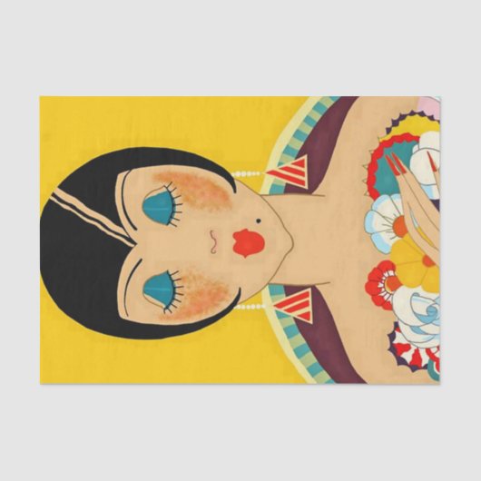 Papier Mousseline "Fleurs et fleurs" Art déco de José Carlos (Recto)