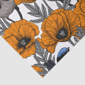 Papier Mousseline Fleurs et fleurs de pavot orangé 2 (Détail)