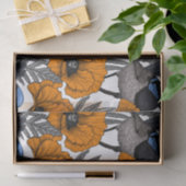 Papier Mousseline Fleurs et fleurs de pavot orangé 2 (Cadeau)