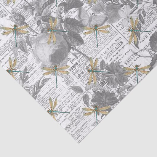 Papier Mousseline Fleurs et libellules (Détail)