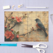 Papier Mousseline Fleurs et oiseaux (Artisanat)