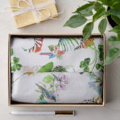 Papier Mousseline Fleurs et oiseaux tropicaux d'île (Cadeau)