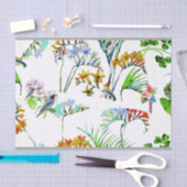 Papier Mousseline Fleurs et oiseaux tropicaux d'île (Artisanat)