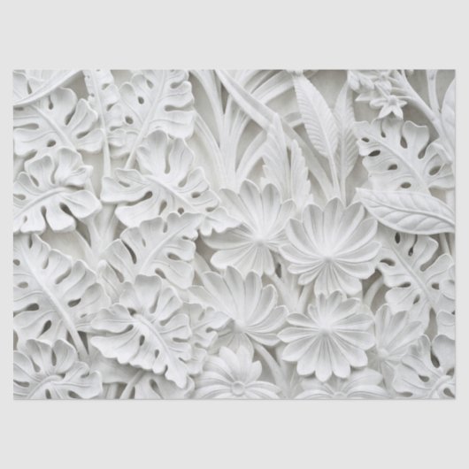 Papier Mousseline fleurs et papier feuille (Recto)
