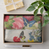 Papier Mousseline Fleurs et papillons brillants (Cadeau)