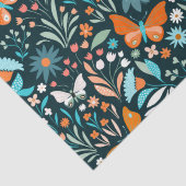 Papier Mousseline Fleurs et papillons funky (Détail)