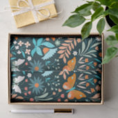 Papier Mousseline Fleurs et papillons funky (Cadeau)