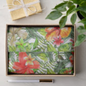 Papier Mousseline Fleurs exotiques tropicales de fleur de ketmie de (Cadeau)