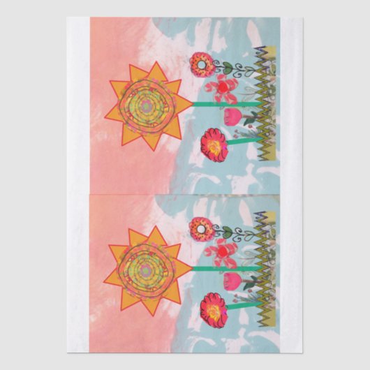 Papier Mousseline Fleurs Fantaisistes (Recto)