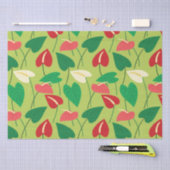 Papier Mousseline Fleurs flamingo colorées motif (Artisanat)