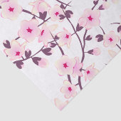 Papier Mousseline Fleurs florales de cerisier rose blanc (Détail)