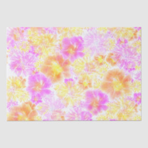 Papier Mousseline Fleurs florales Shibori Motif de teinture fleurie