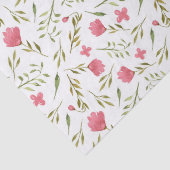 Papier Mousseline Fleurs Florales Vertes Roses Decoupage (Détail)