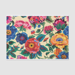 Papier Mousseline Fleurs Frida Kahlo, Mexicaine, Découpage hispaniqu