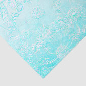 Papier Mousseline Fleurs gaussées bleues de glace (Détail)