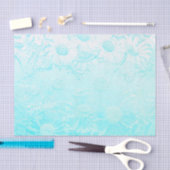 Papier Mousseline Fleurs gaussées bleues de glace (Artisanat)