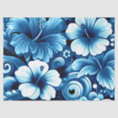 Papier Mousseline Fleurs hawaïennes tropicales Hibiscus Découpage bl (Recto)